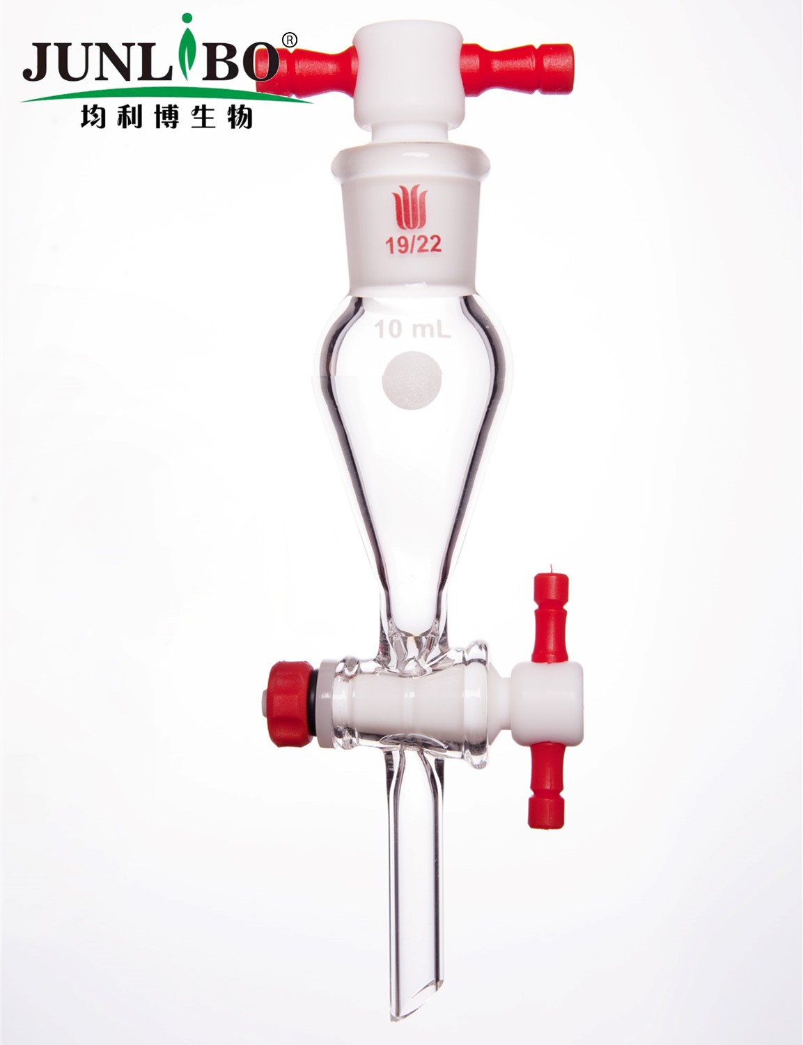 分液漏斗,上磨口:19/22四氟口塞,2mm四氟节门塞,10ml