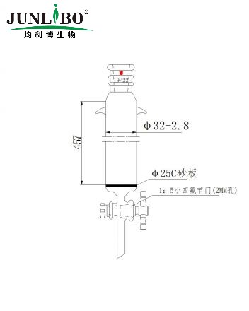 加强口，加耳 具砂板层析柱,φ32mm,有效长457mm,节门孔径:2mm,19/22