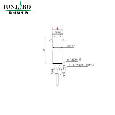 加强口，加耳 具砂板层析柱,φ32mm,有效长457mm,节门孔径:2mm,24/40