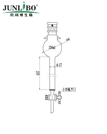 加强口，带挂钩具砂板层析柱,24/40,φ17mm,有效长457mm,存储球容量250ml