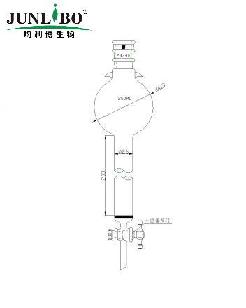 加强口，带挂钩具砂板层析柱,24/40,φ26mm,有效长203mm,存储球容量250ml