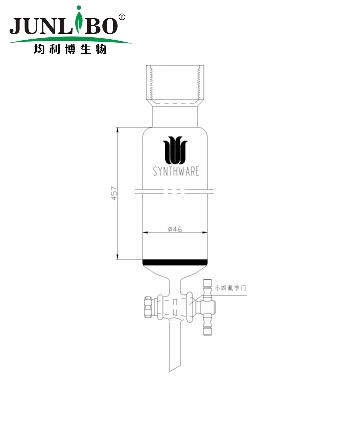 具砂板层析柱,25#内螺纹,φ46mm,2mm节门孔径,有效长:457mm