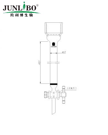 具砂板层析柱,25#内螺纹,φ60mm,2mm节门孔径,有效长:305mm