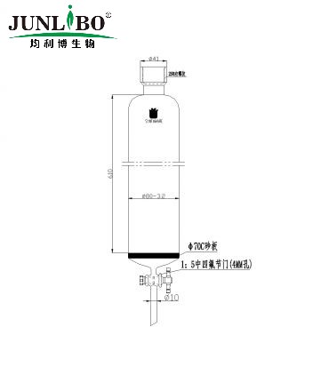 具砂板层析柱,25#内螺纹,φ80mm,4mm节门孔径,有效长:610mm