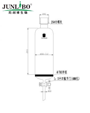 具砂板层析柱,25#内螺纹,φ80mm,4mm节门孔径,有效长:203mm