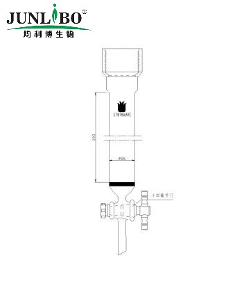 具砂板层析柱,25#内螺纹,φ26mm,2mm节门孔径,有效长:203mm