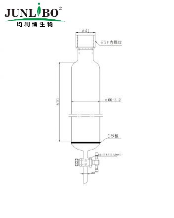 具砂板层析柱,25#内螺纹,φ60mm,2mm节门孔径,有效长:610mm