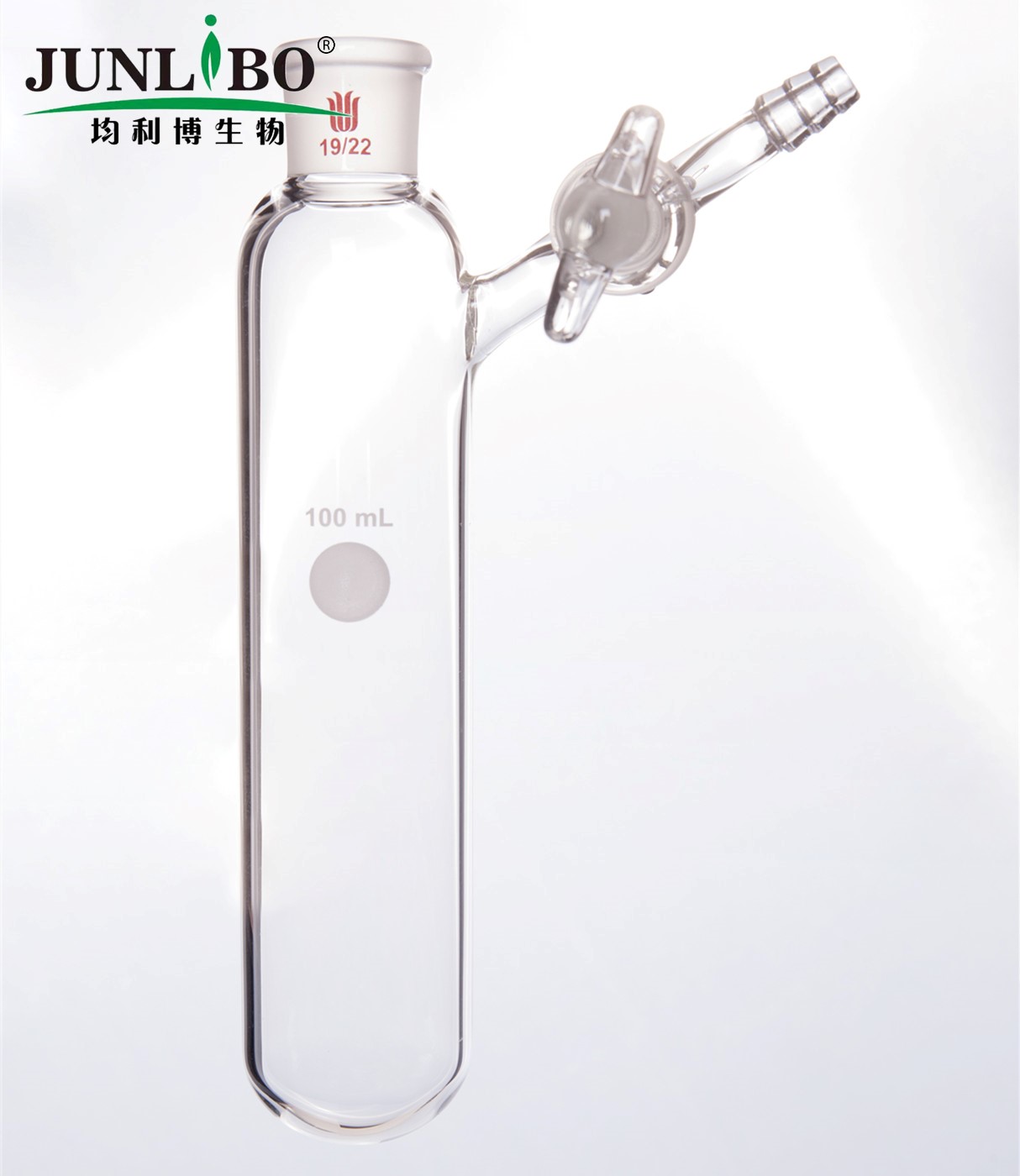 反应管,内磨口19/22,具2mm玻璃节门,100ml