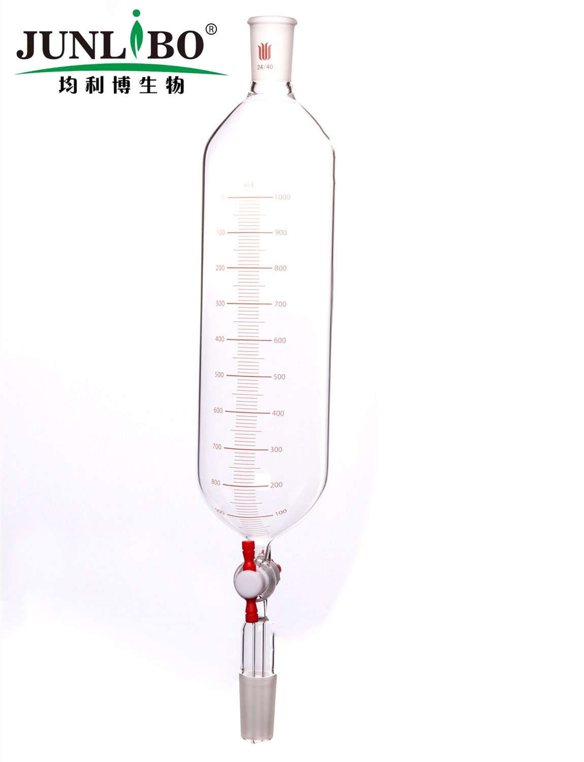 带刻度筒形滴液漏斗,磨口：24/40,容量：1000ml