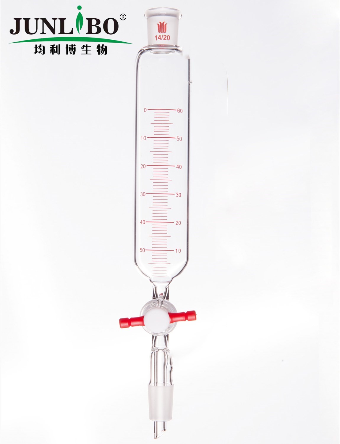 带刻度筒形滴液漏斗,磨口：14/20,容量：60ml