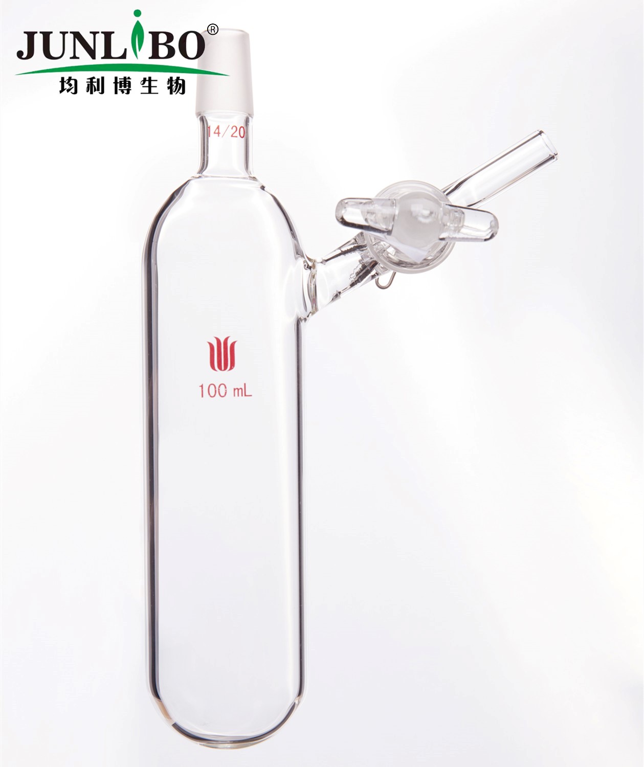 反应管,外磨口14/20,玻璃节门,100ml