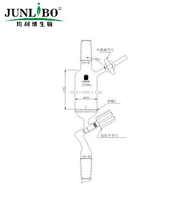 滴液过滤漏斗,过滤器，4mm高真空阀,外24/40,200mL，G2