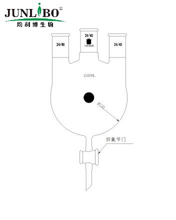 三口圆底烧瓶,四氟节门,中间磨口:24/40,侧磨口:24/40,1000ml