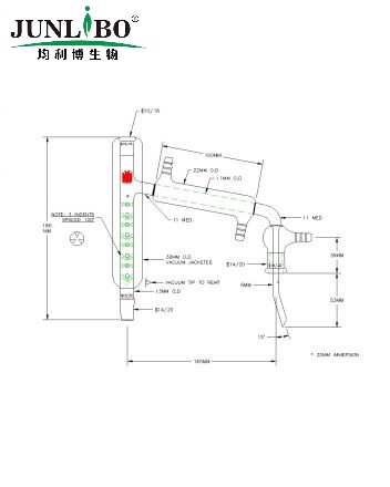 带夹层垂刺微量蒸馏头,14/20,10/18,长×宽:195×185