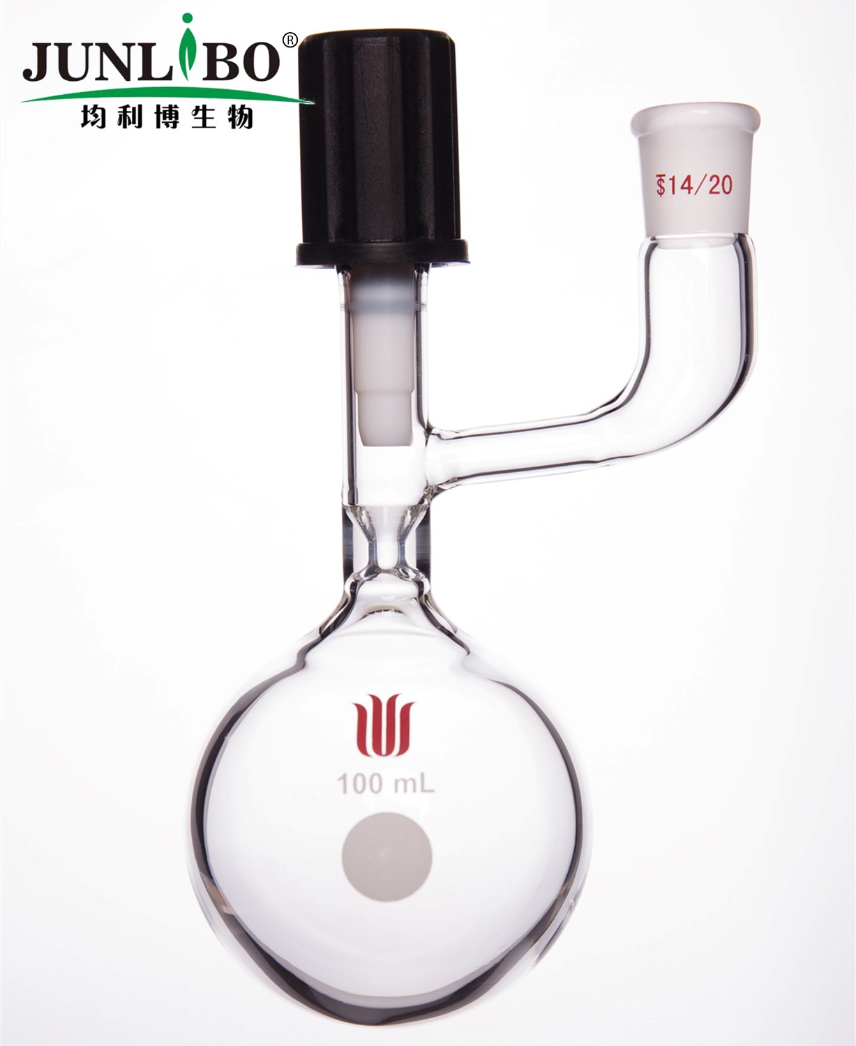 溶剂储存球瓶,内磨口,14/20,100ml,4mm高真空阀