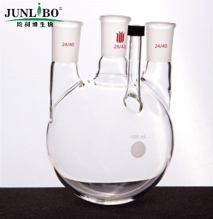 侧边具罗纹口的四口圆底烧瓶,中心磨口:29/42,侧磨:24/40,1000ml