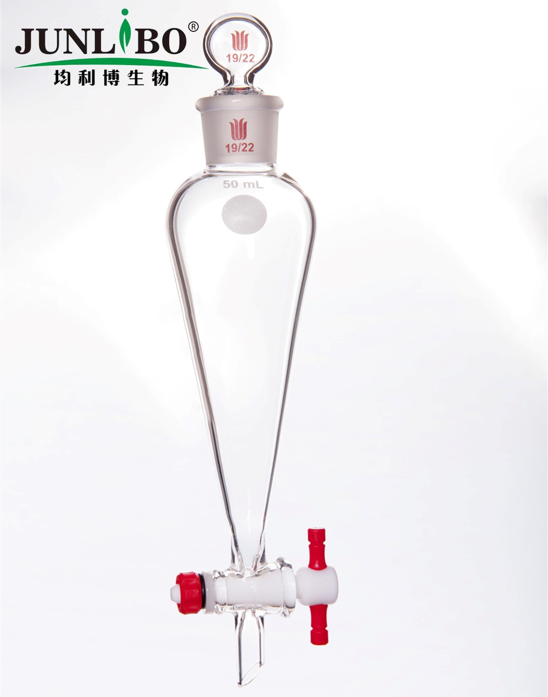 分液漏斗,上磨口:19/22玻璃口塞,2mm四氟节门塞,50ml