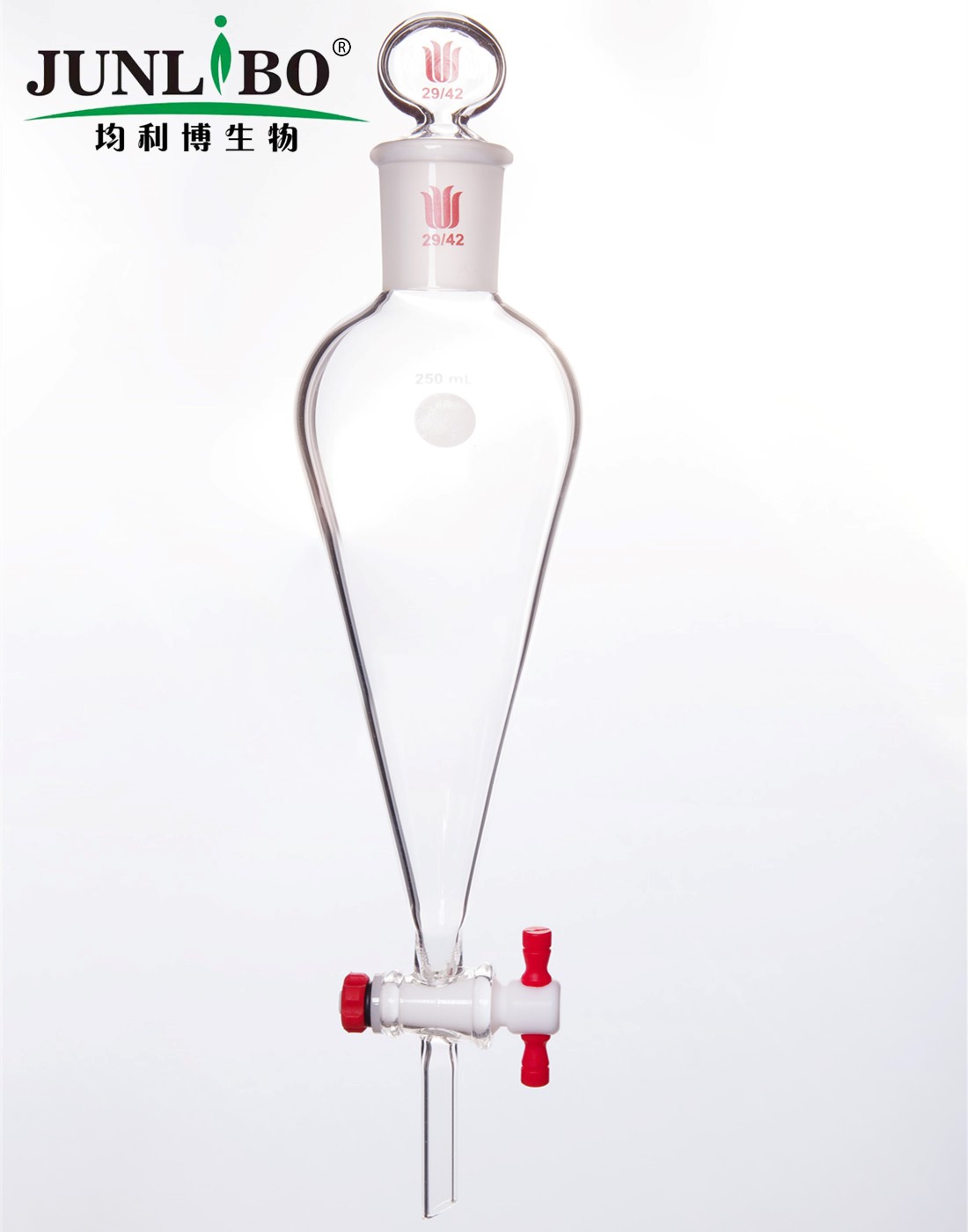 分液漏斗,上磨口:29/42玻璃口塞,4mm四氟节门塞,250ml