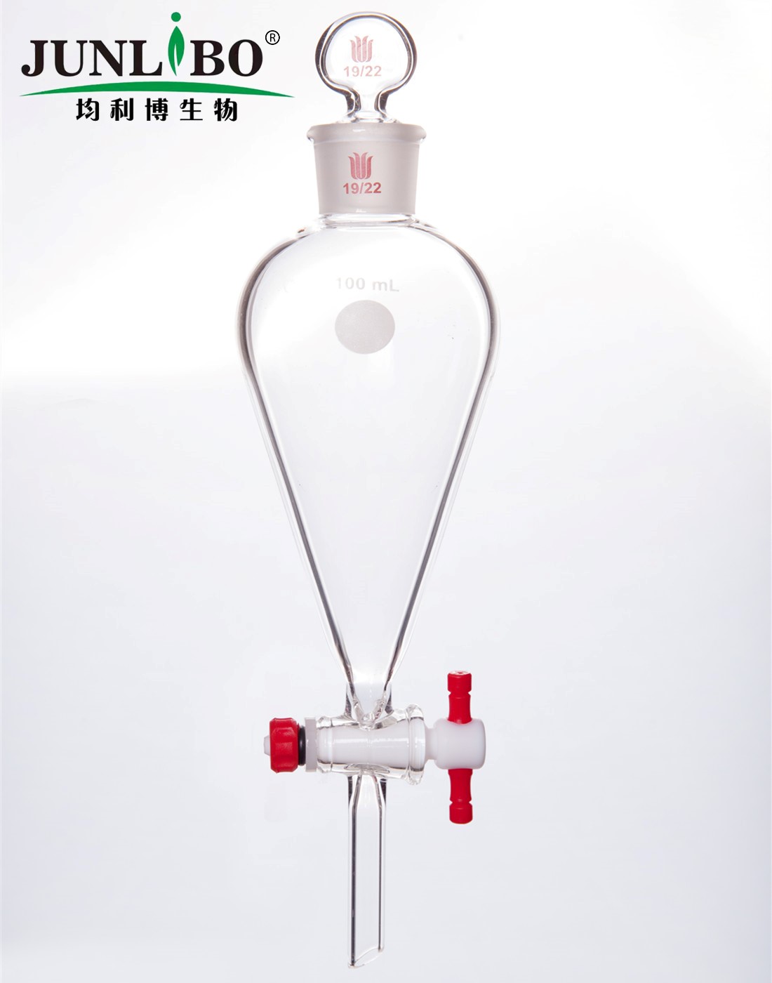 分液漏斗,上磨口:19/22玻璃口塞,2mm四氟节门塞,100ml