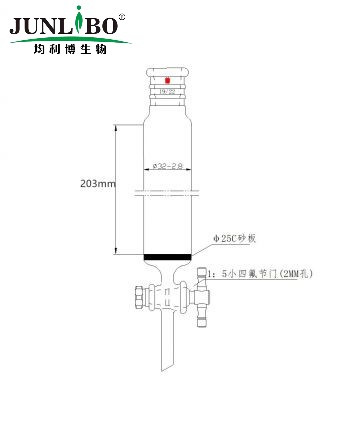 加强口，具砂板层析柱,φ32mm,有效长203mm,节门孔径:2mm,19/22