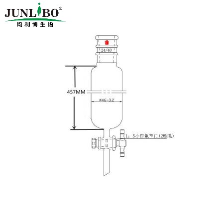 加强口,层析柱,φ46mm,有效长457mm,节门孔径:2mm,24/40