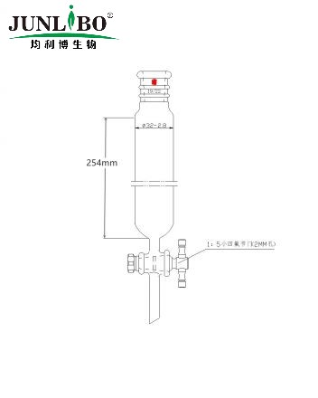 加强口，层析柱,φ32mm,有效长254mm,节门孔径:2mm,19/22