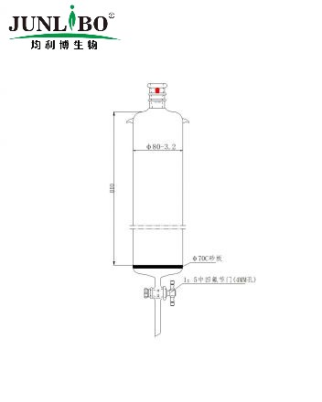 加强口，带挂钩，具砂板层析柱,φ80mm,有效长800mm,节门孔径:4mm,24/40