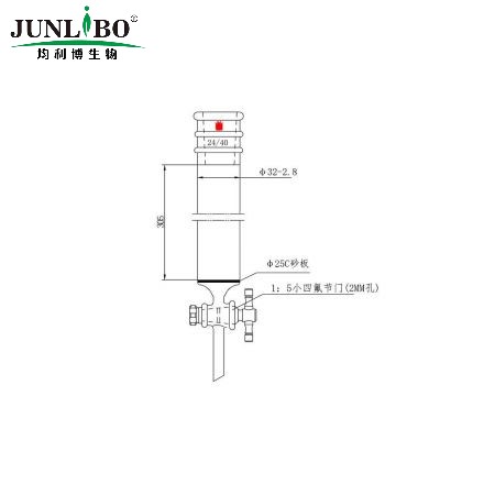 加强口，具砂板层析柱,φ32mm,有效长305mm,节门孔径:2mm,24/40