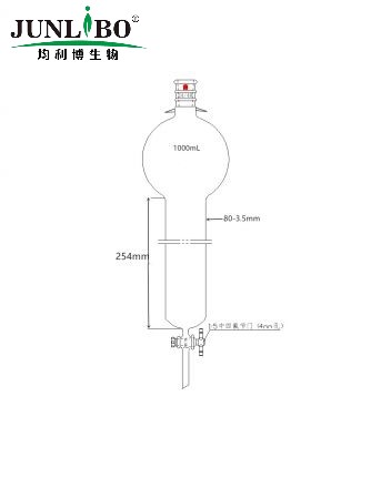 加强口，加耳朵，具存储球层析柱,24/40,φ80mm,有效长254mm,存储球:1000ml