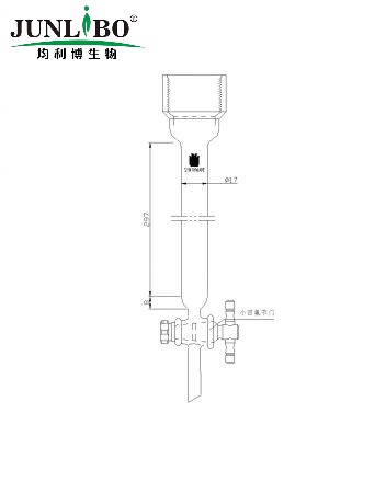 层析柱,25#内螺纹,φ17mm,2mm节门孔径,有效长:305mm