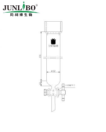 层析柱,25#内螺纹,φ32mm,2mm节门孔径,有效长:203mm