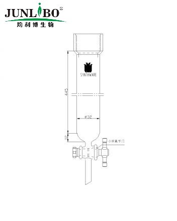 层析柱,25#内螺纹,φ32mm,2mm节门孔径,有效长:457mm