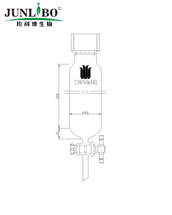 层析柱,25#内螺纹,φ46mm,2mm节门孔径,有效长:203mm