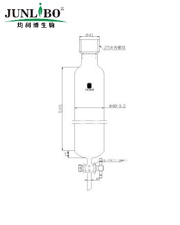 层析柱,25#内螺纹,φ60mm,2mm节门孔径,有效长:610mm