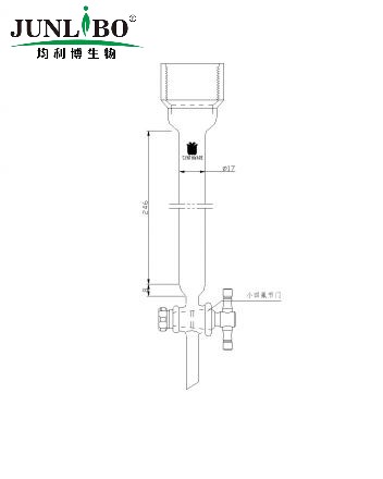 层析柱,25#内螺纹,φ17mm,2mm节门孔径,有效长:254mm