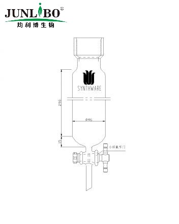 层析柱,25#内螺纹,φ46mm,2mm节门孔径,有效长:305mm