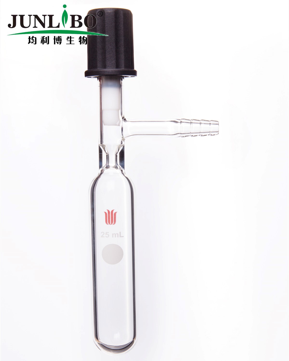 溶剂储存瓶,25ml,4mm高真空阀,管外径×总高:26×100mm