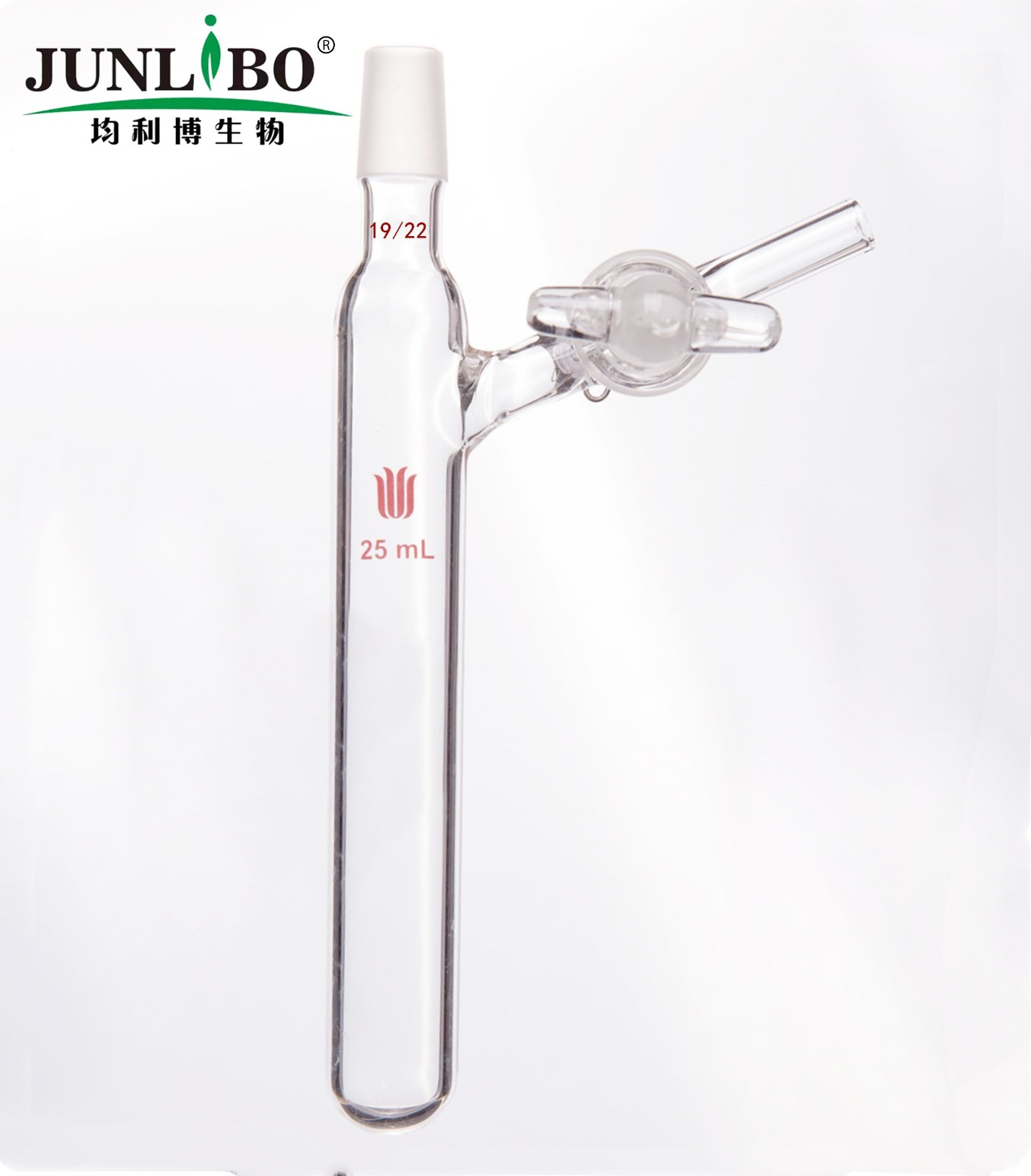 反应管,外磨口19/22,玻璃节门,25ml