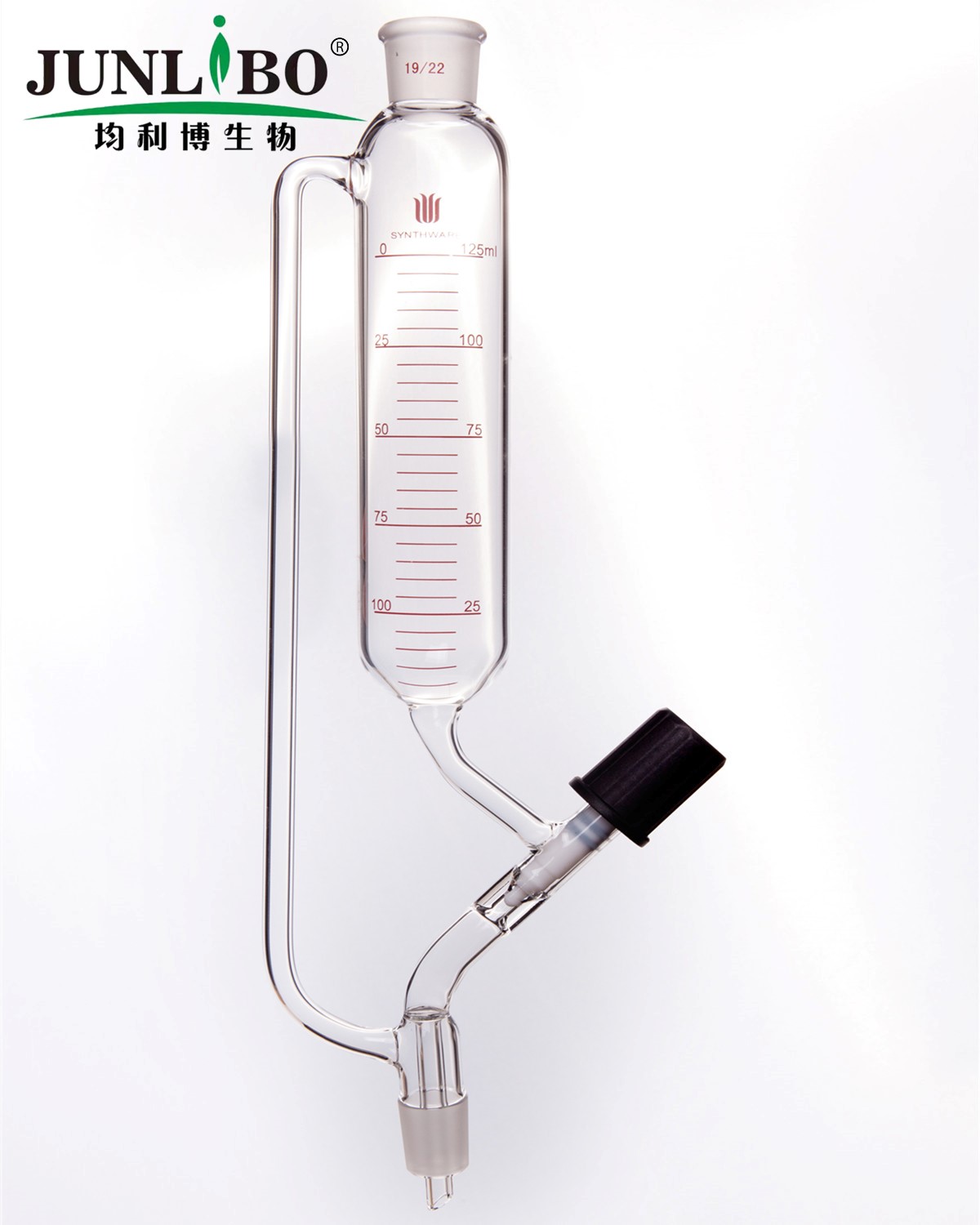 精细可调式恒压滴液漏斗,高真空阀,125ml,19/22