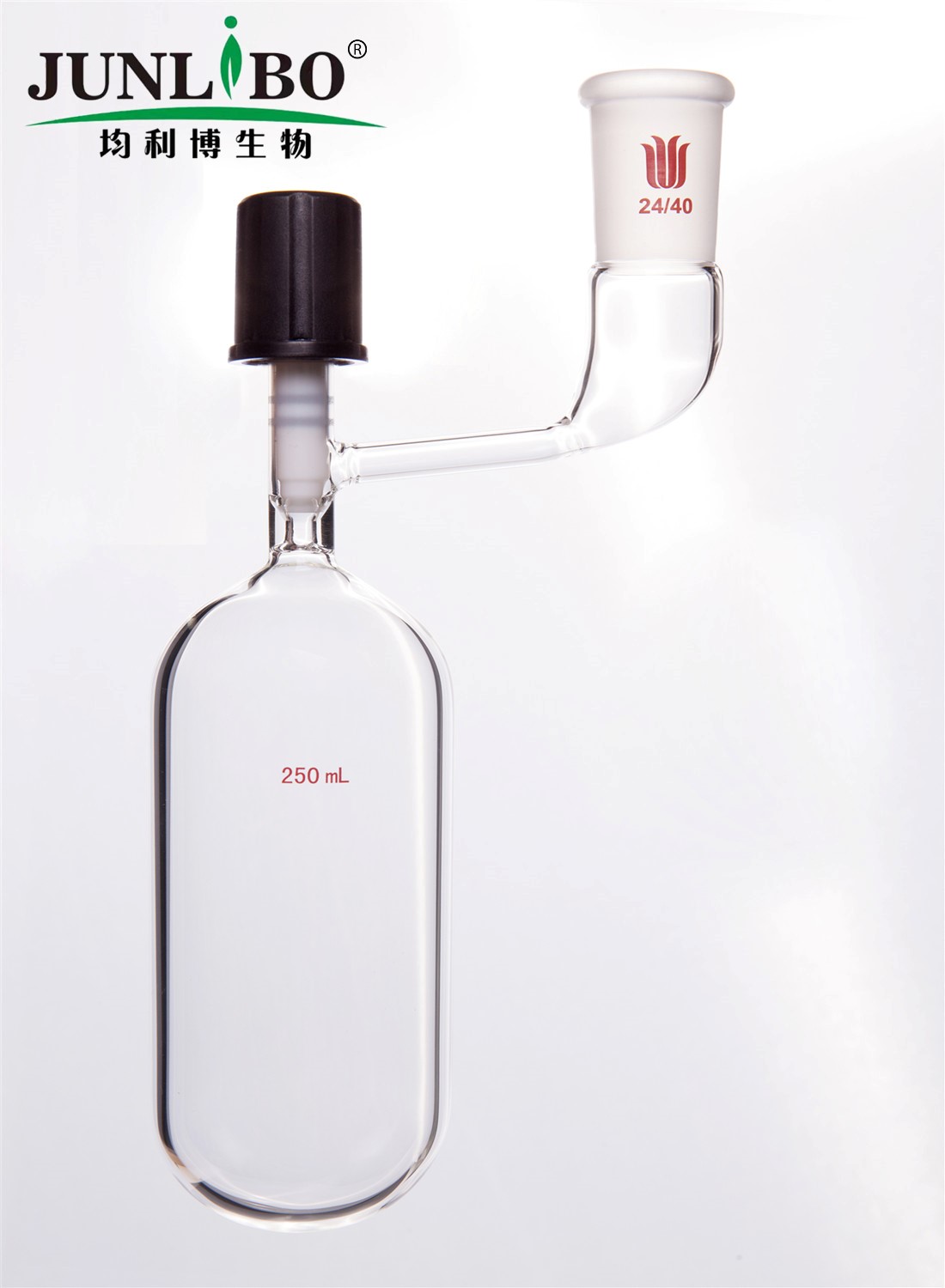 溶剂储存瓶,具内磨口,24/40,250ml,4mm高真空阀,管外径*长度60mm*140mm