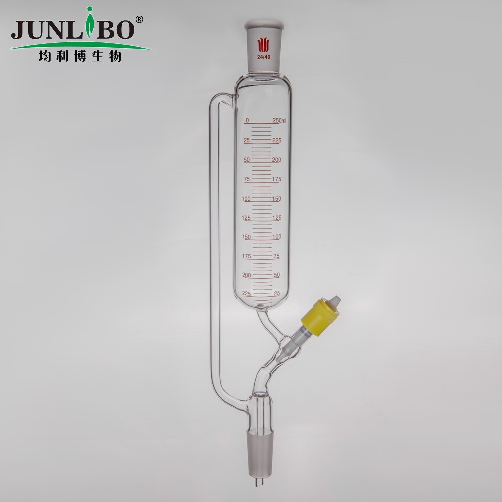 精细可调式恒压滴液漏斗,新型4mm高真空阀,250ml,24/40