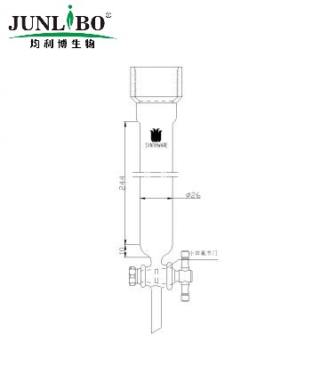 层析柱,25#内螺纹,φ26mm,2mm节门孔径,有效长:254mm