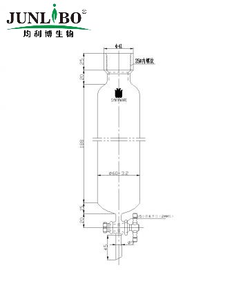 层析柱,25#内螺纹,φ60mm,2mm节门孔径,有效长:203mm