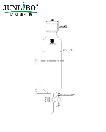 层析柱,25#内螺纹,φ60mm,2mm节门孔径,有效长:457mm