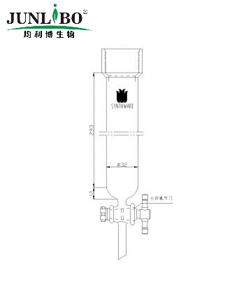 层析柱,25#内螺纹,φ32mm,2mm节门孔径,有效长:305mm