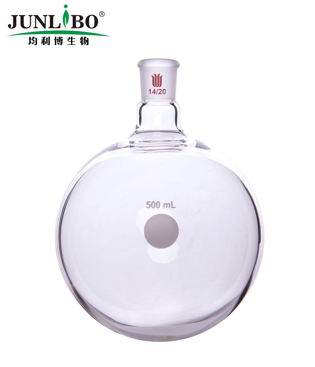 单颈圆底球瓶,厚壁高强度,磨口:14/20,500ml