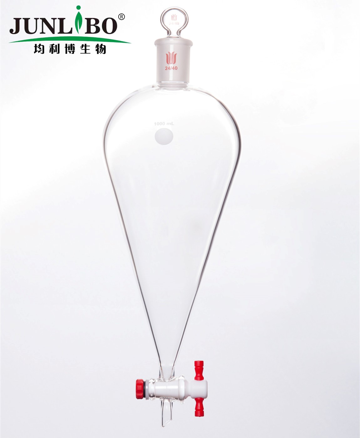 分液漏斗,上磨口:24/40玻璃口塞,4mm四氟节门塞,1000ml