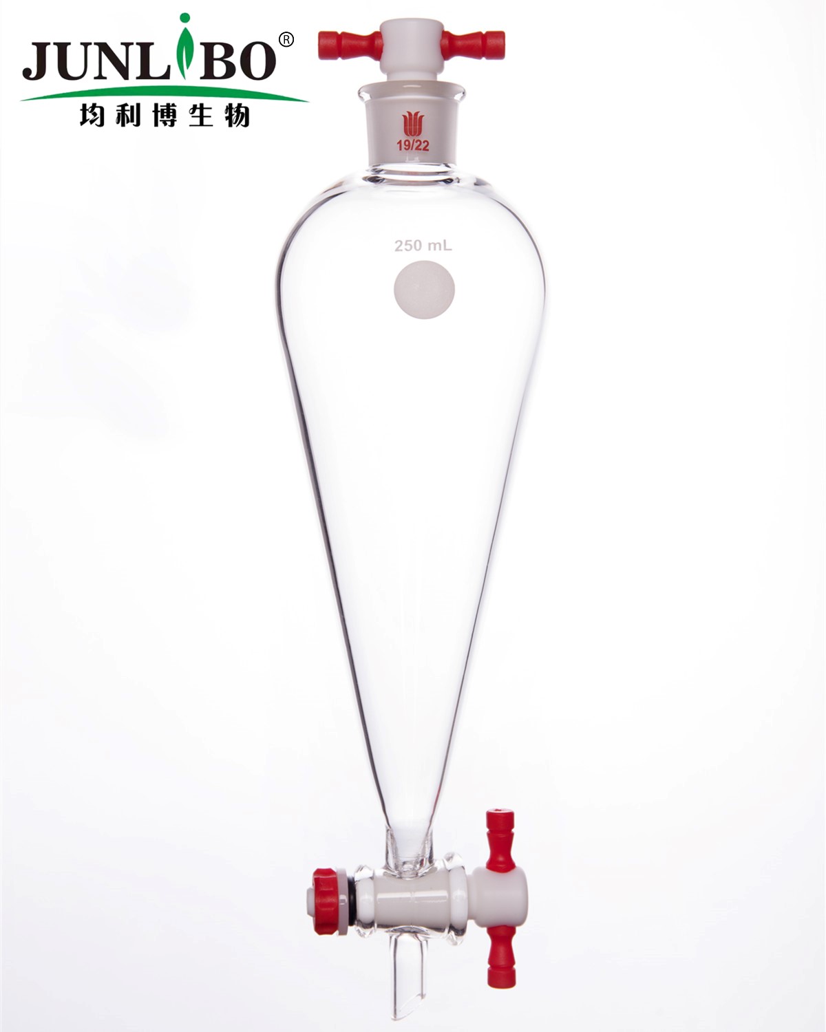 分液漏斗,上磨口:19/22四氟口塞,4mm四氟节门塞,250ml