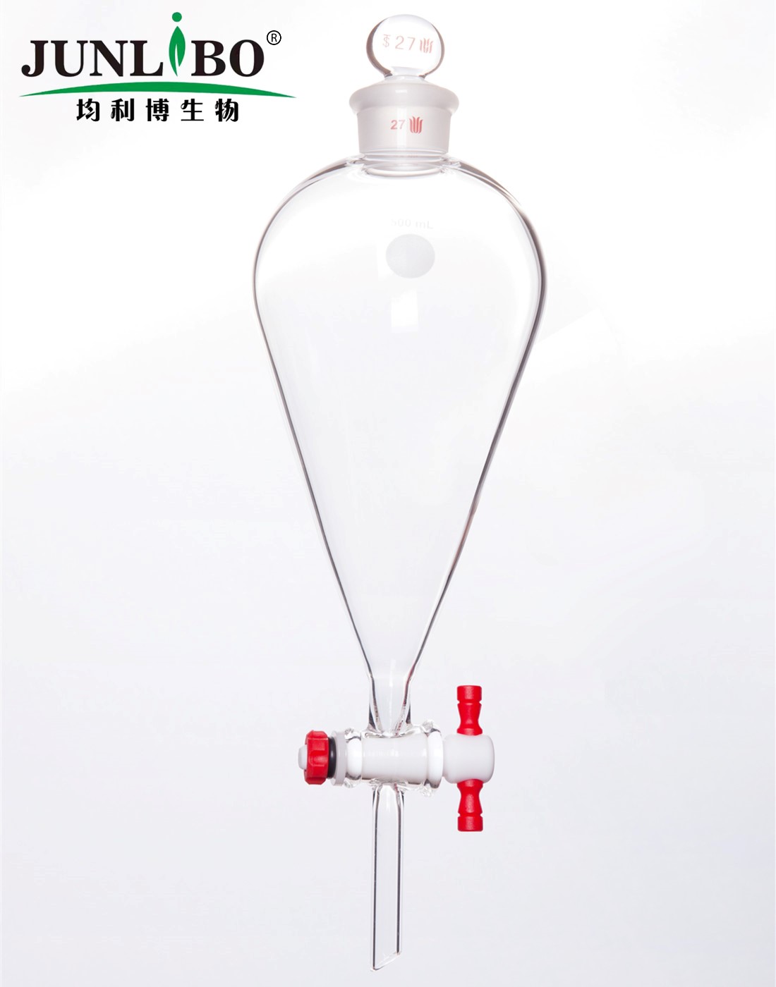 分液漏斗,上磨口:27#玻璃口塞,4mm四氟节门塞,500ml