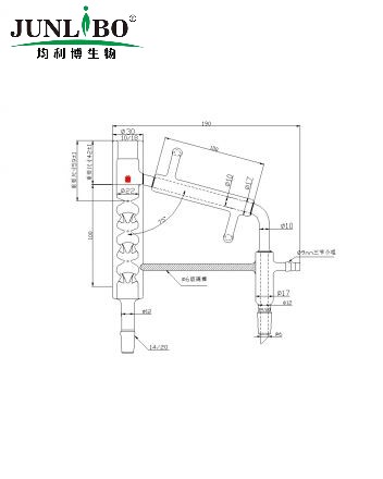 一体带夹层垂刺微量蒸馏头,14/20,10/18,长×宽:200×180